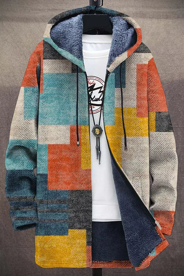 ELISE – GEOMETRIC COZY HOODED JACKET