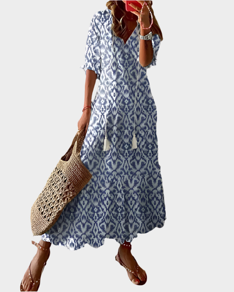 Vestido vintage con escote en V