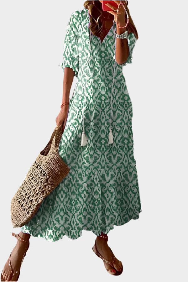 Vintage Dress with V-Neck