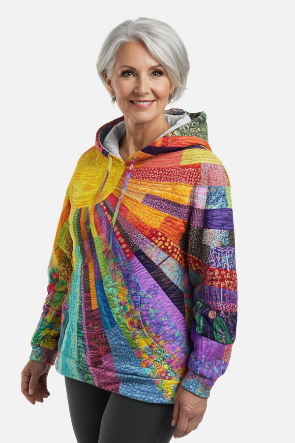 AURORA – RADIANT PATCHWORK ART HOODIE
