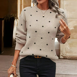 Nicole - Maglione lavorato a maglia a pois 