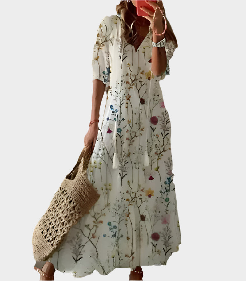 Vestido vintage con escote en V