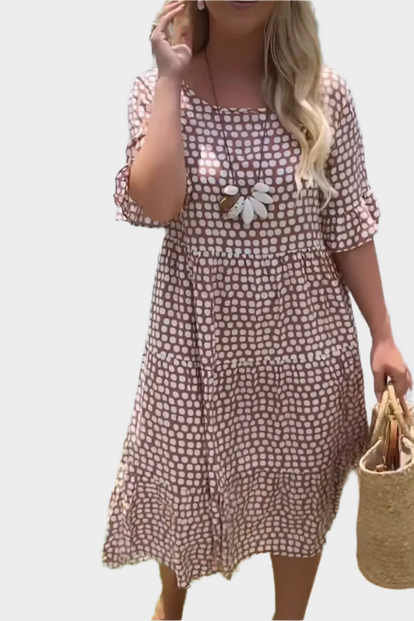 Abito midi con eleganti righe