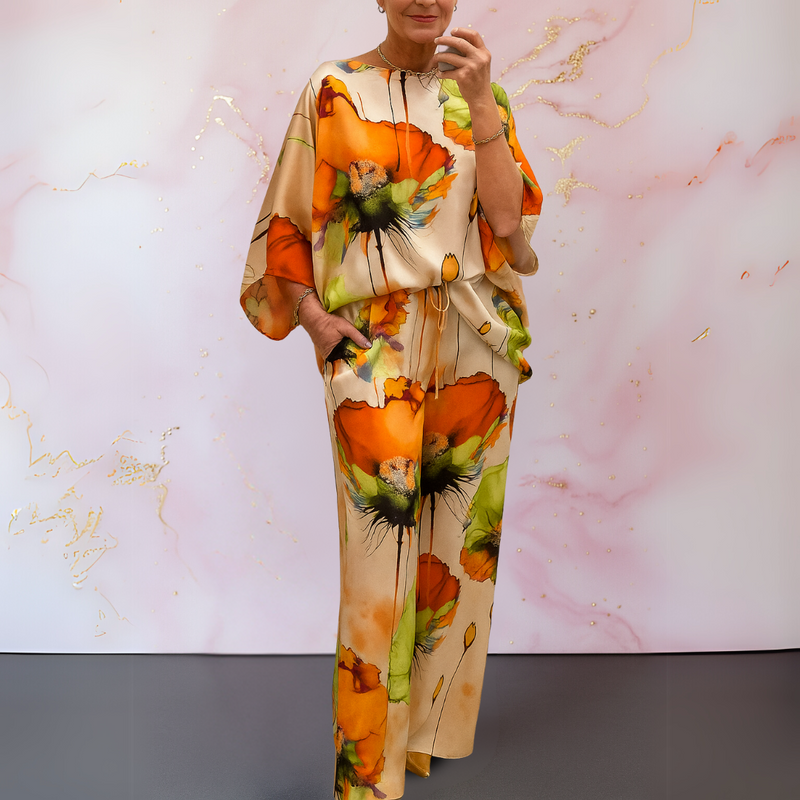 Moniek™ | Completo da donna in due pezzi in raso