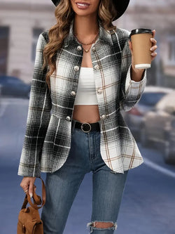 Lina™ - Elegant Plaid Blazer