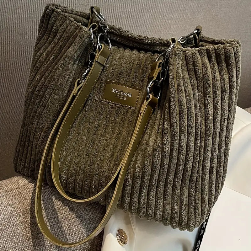 Meiduole™ - Elegante borsa tote in velluto a coste 