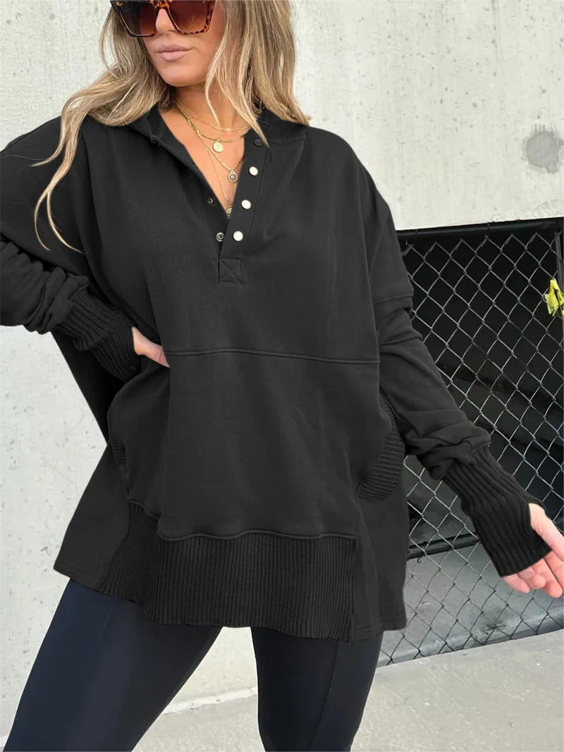MAGGIE - FELPA CON CAPPUCCIO FLOWY FIRST CLASS 