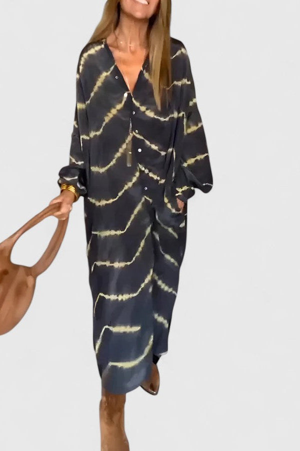 Amelie™ | Elegante abito lungo a righe boho