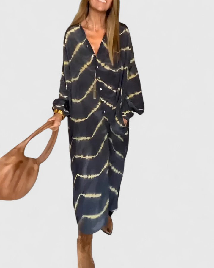 Amelie™ | Elegante abito lungo a righe boho