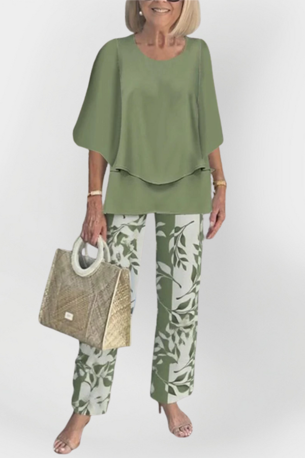 Completo elegante con top e pantaloni comodi