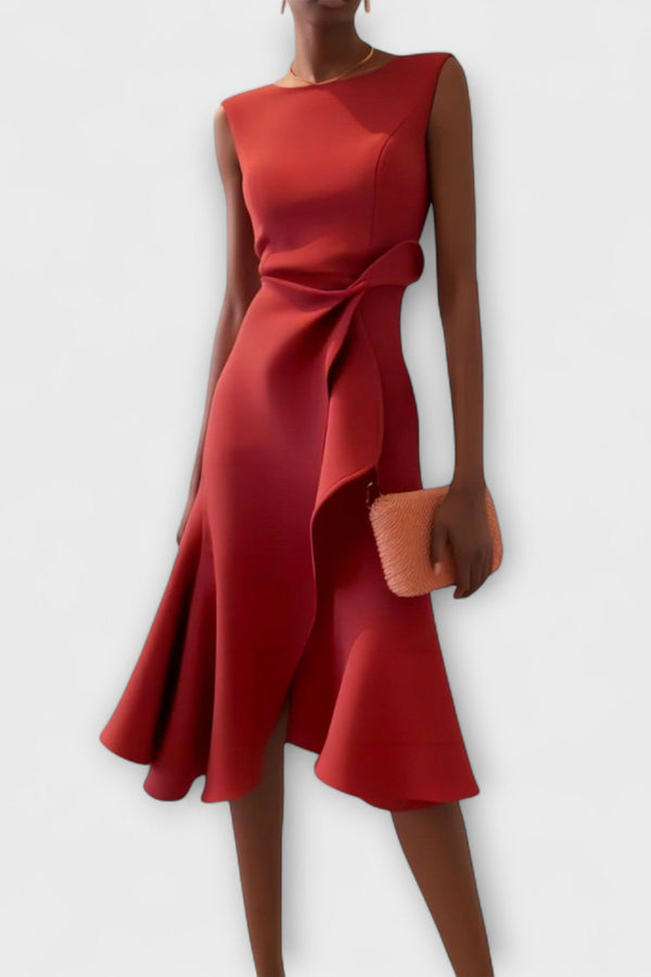 Juliette – Abito midi asimmetrico drappeggiato