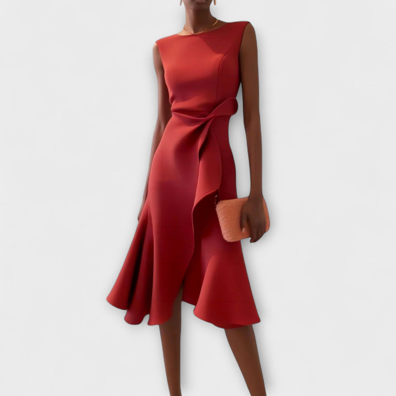 Juliette – Abito midi asimmetrico drappeggiato