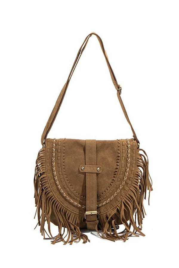 Riley™ - Handmade Bag with Fringes and Buckle