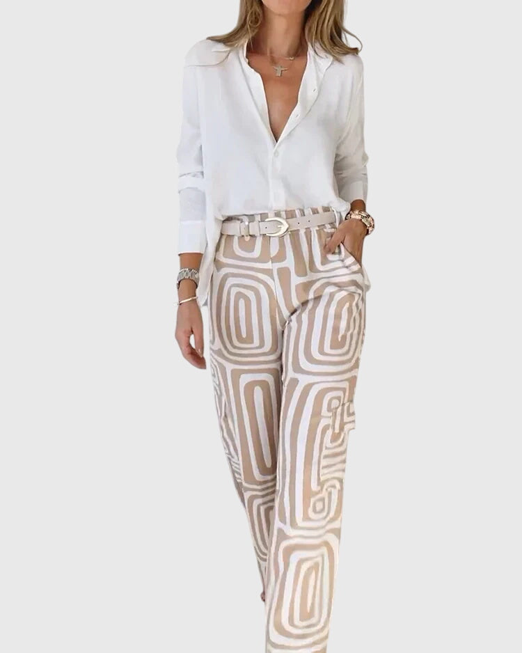 Emilia™ | Pantaloni alla moda + camicetta e cintura in omaggio