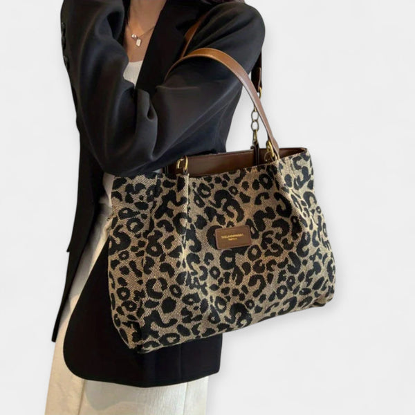 Borsa a tracolla con stampa animalier