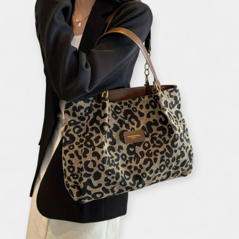 Borsa a tracolla con stampa animalier