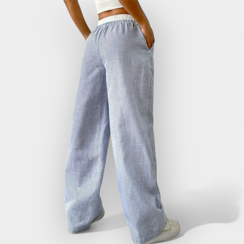 Pantaloni larghi a righe