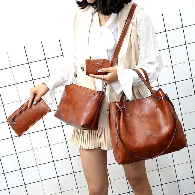 LUISE™ | Set di 4 borse vintage in ecopelle
