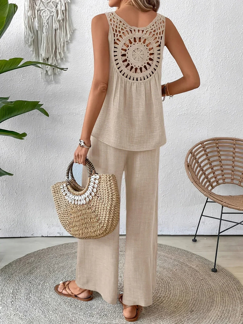 ELOWEN – COPPIA CANOTTA E PANTALONI CHIC PER TUTTO IL GIORNO 