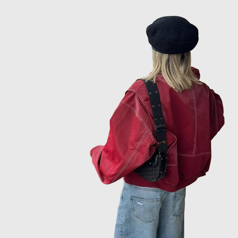 Faye™ - Giacca in pelle oversize