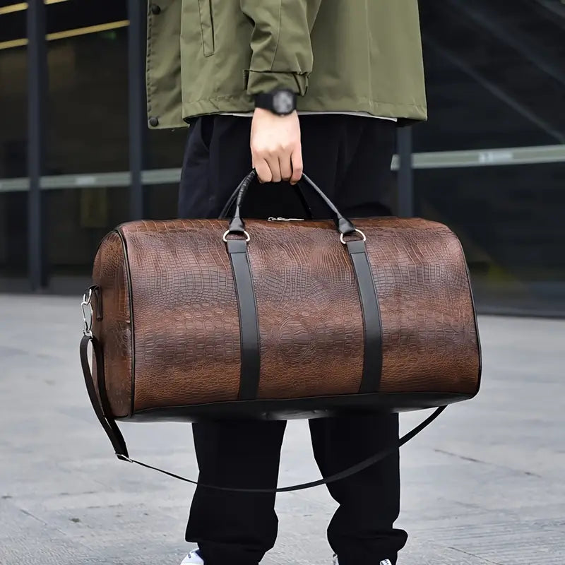 Lucas™ - Borsa da viaggio con motivo coccodrillo vintage