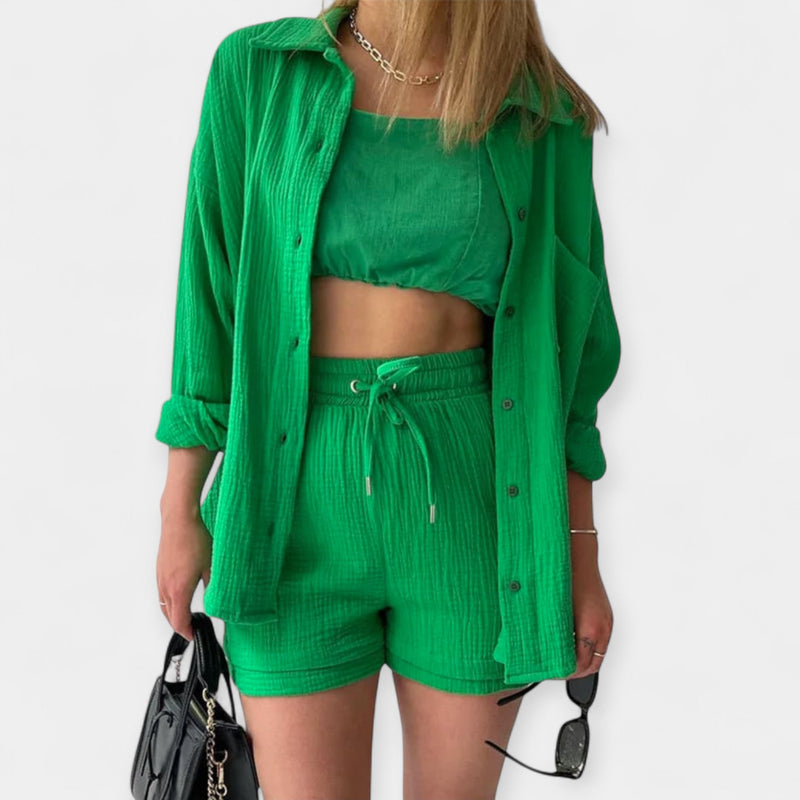 Completo estivo bicolore composto da top e pantaloncini