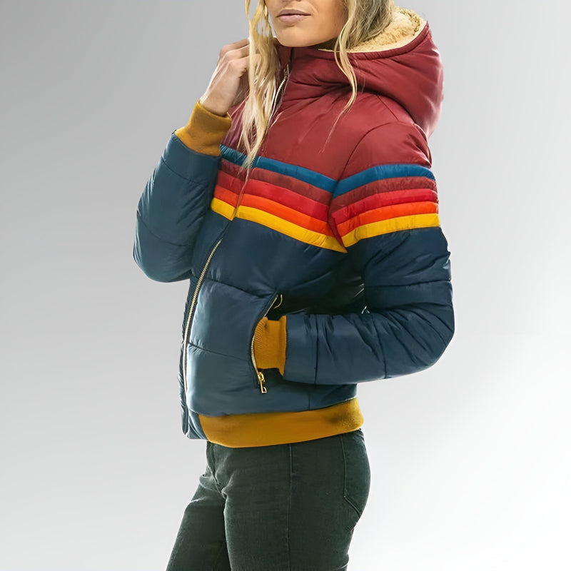 Marietta | Giacca con cerniera e strisce arcobaleno 
