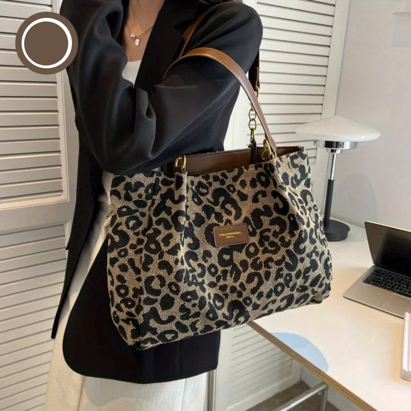 Olivia™ - Borsa tote in tela con dettagli fatti a mano 