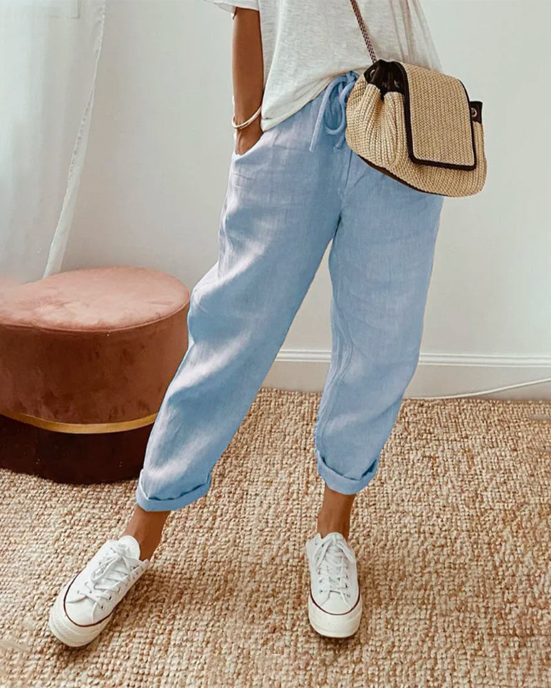 Ely | Pantaloni in lino anti-sudore di lusso