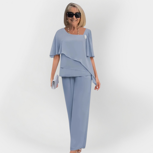 Elegante set doppio di camicetta e pantaloni