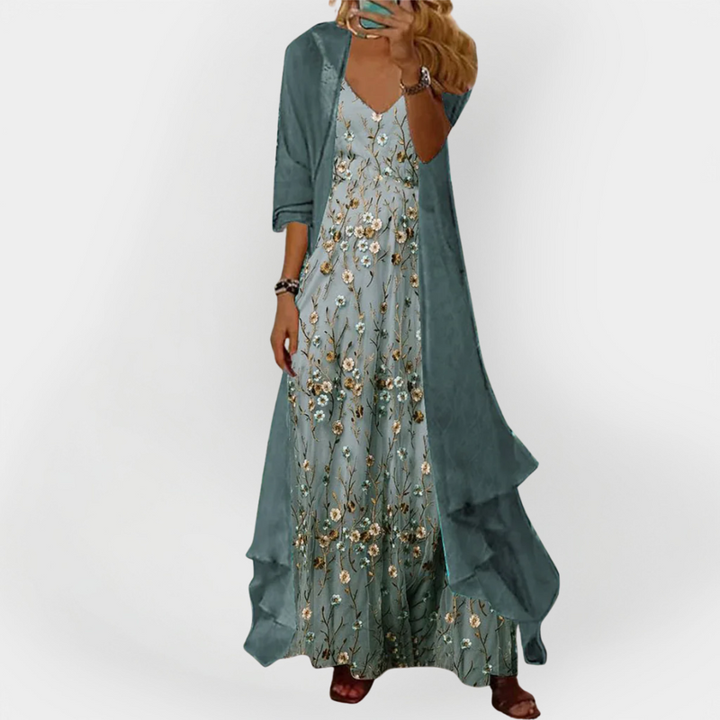 Abito lungo con cardigan (set di 2 pezzi)