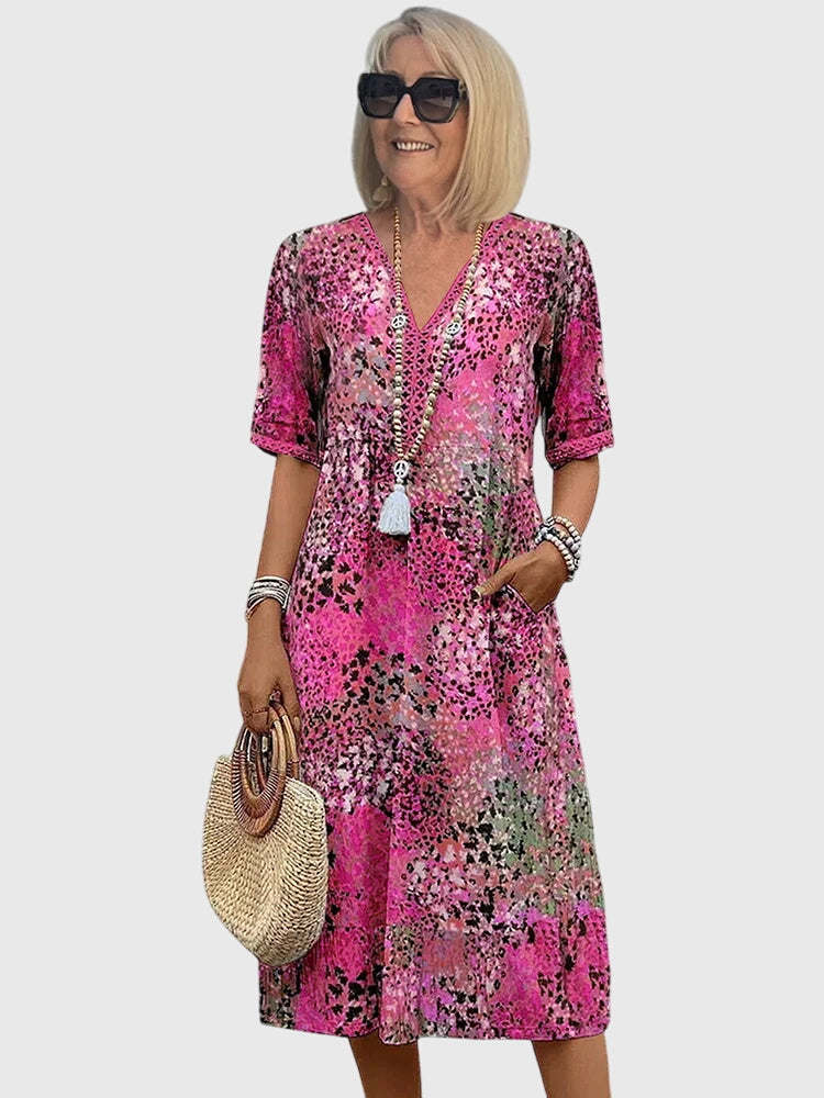 Yvonna™ | Elegante abito midi floreale