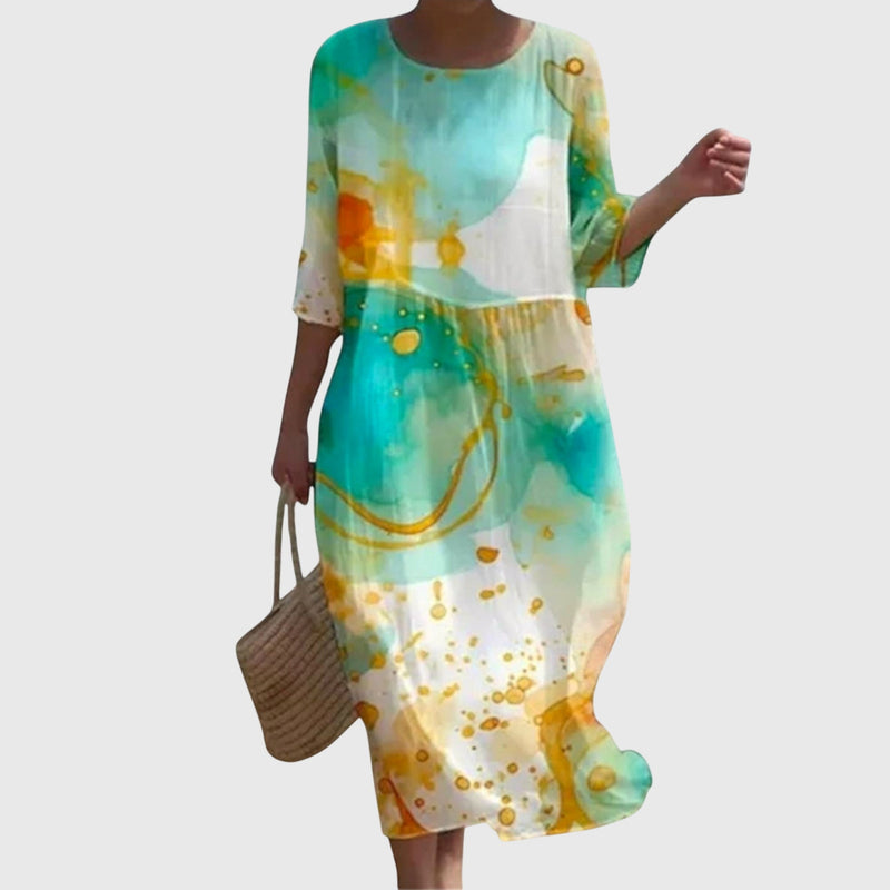 Hayley™ | Elegante abito lungo floreale