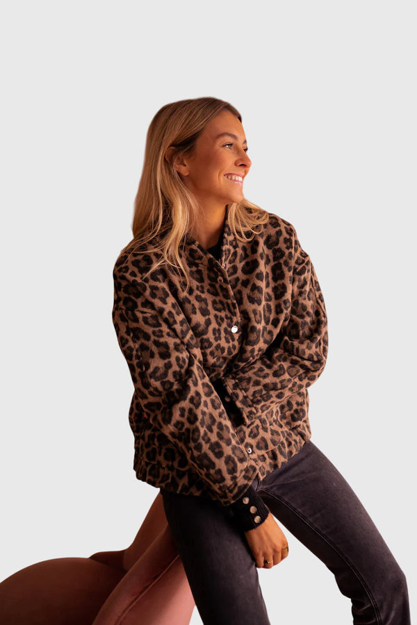 Elodie | Giacca elegante con stampa leopardata