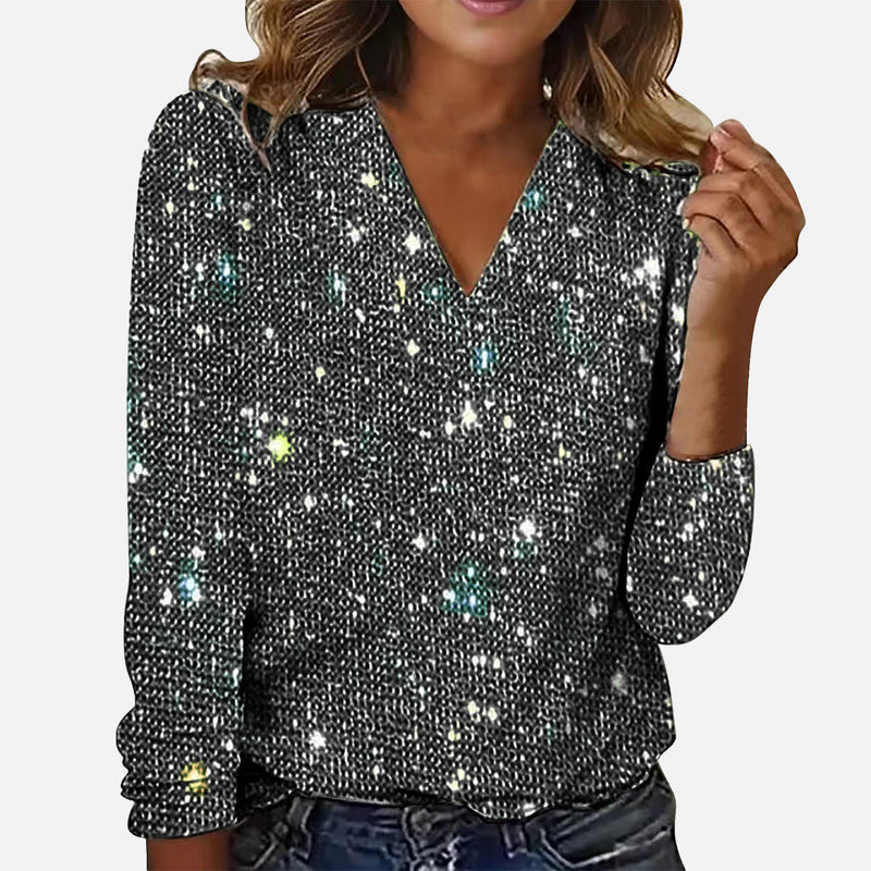 Jamie | Blusa con scollo a V e motivo a rombi