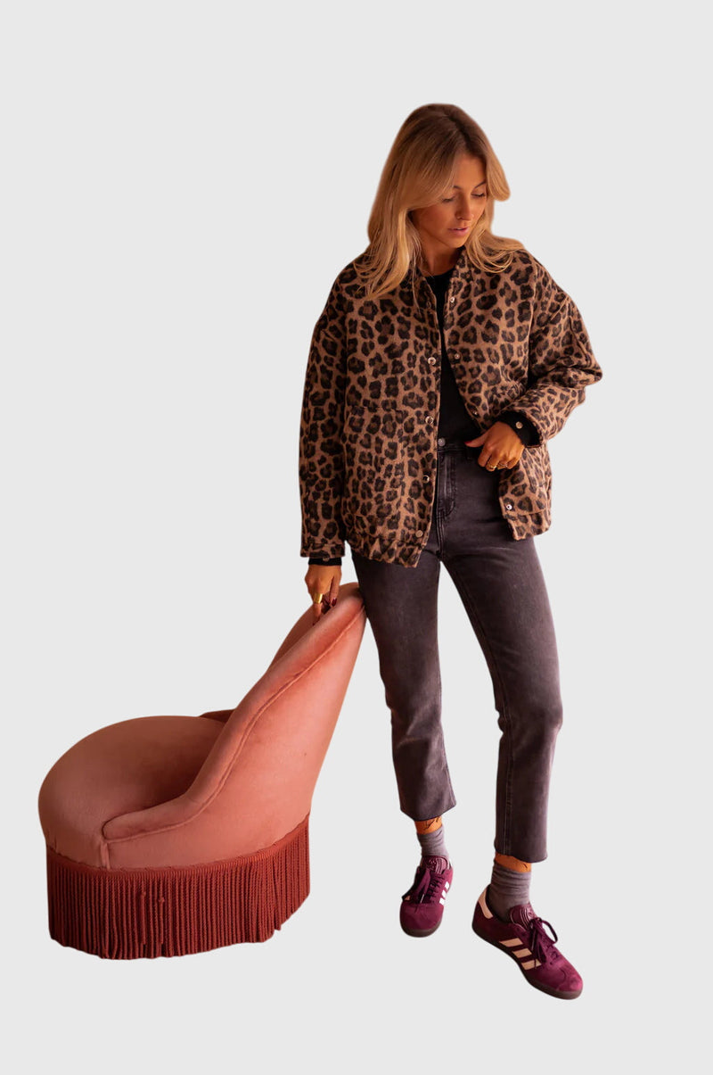 Elodie | Giacca elegante con stampa leopardata