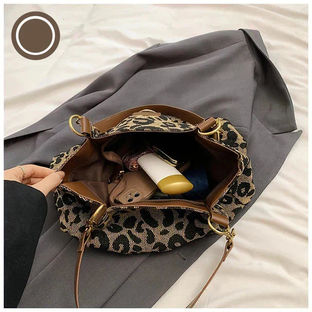 Olivia™ - Borsa tote in tela con dettagli fatti a mano 