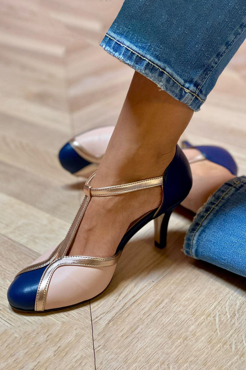 Laya™ | Tacones con tira en T, punta redonda, coloridos y cómodos