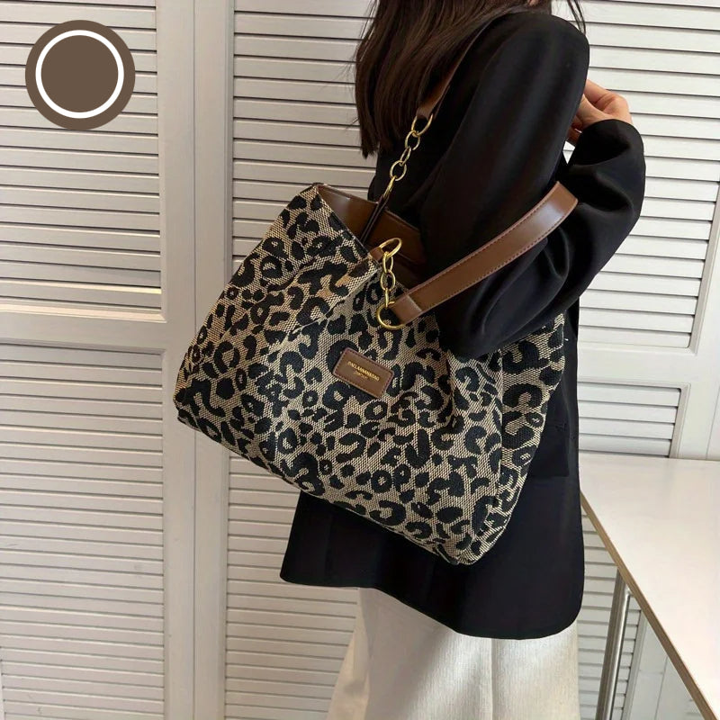 Olivia™ - Borsa tote in tela con dettagli fatti a mano 