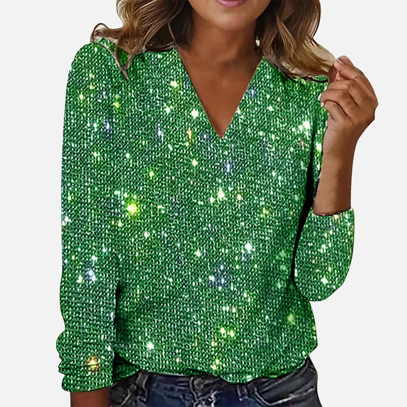 Jamie | Blusa con scollo a V e motivo a rombi