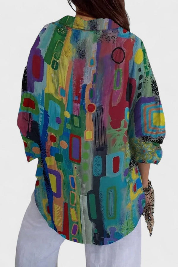 Rose™ | Elegant Geometric Pattern Blouse