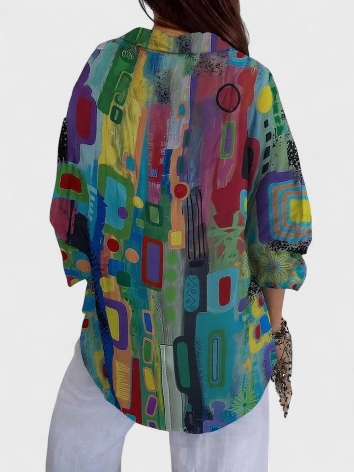 Rose™ | Blusa elegante con estampado geométrico