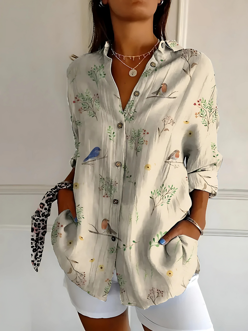 Viviana | Blusa a onde floreali