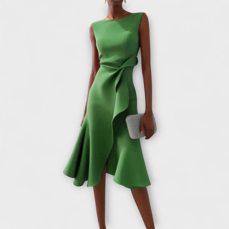 Juliette – Abito midi asimmetrico drappeggiato