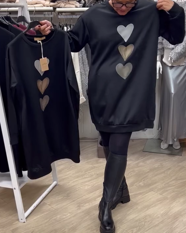 Flossy | Felpa a maniche lunghe con stampa a cuore 