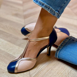 Laya™ | Tacones con tira en T, punta redonda, coloridos y cómodos