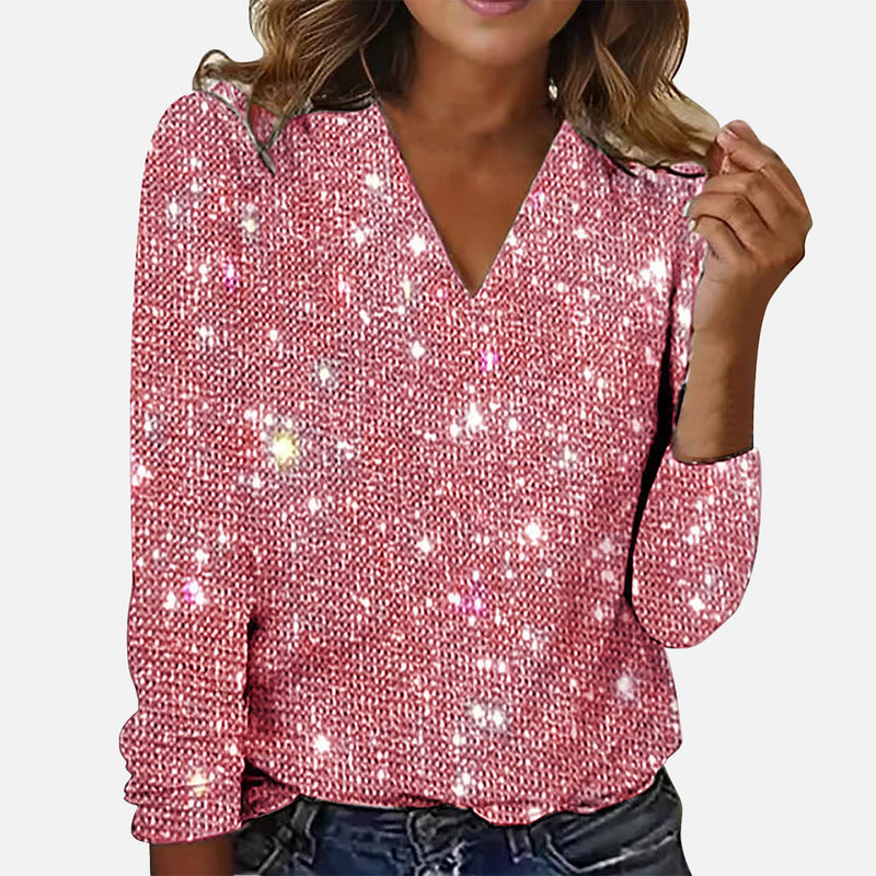 Jamie | Blusa con scollo a V e motivo a rombi