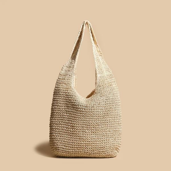 Valeria - Elegante borsa a tracolla in paglia intrecciata in rattan 