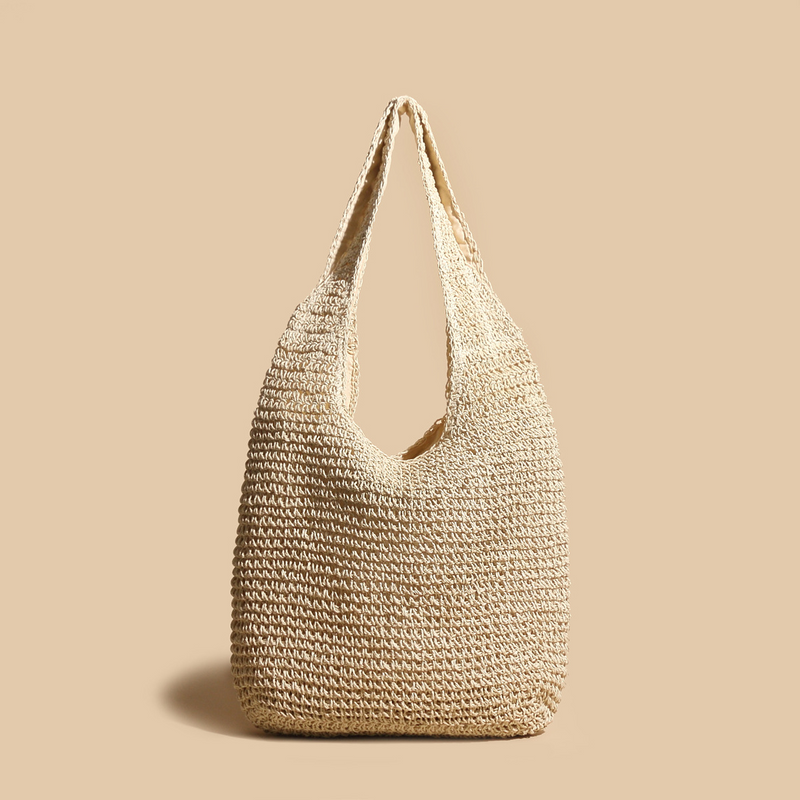 Valeria - Elegante borsa a tracolla in paglia intrecciata in rattan 