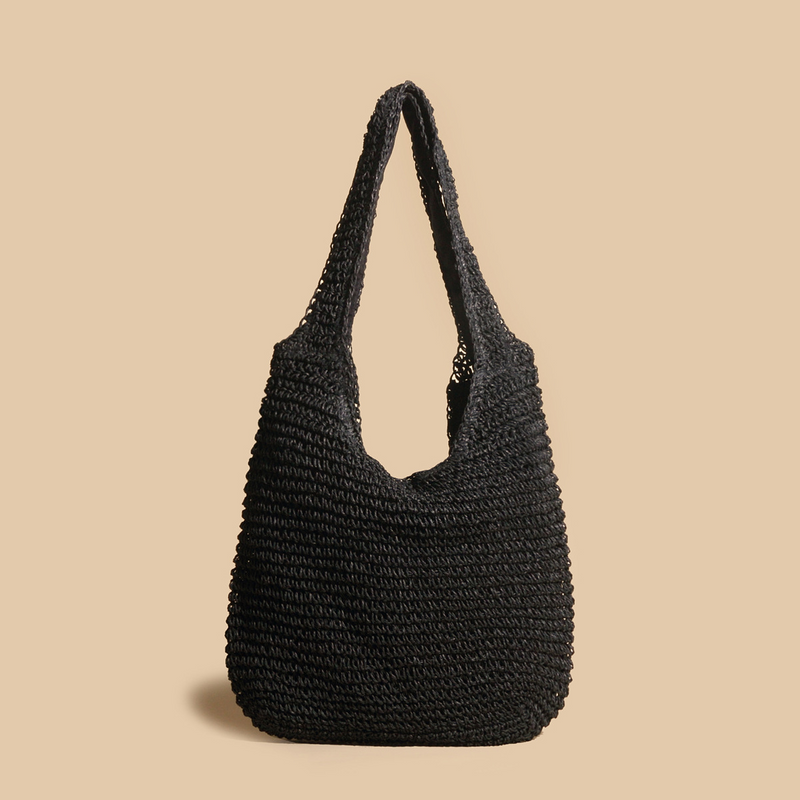 Valeria - Elegante borsa a tracolla in paglia intrecciata in rattan 